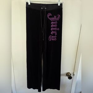 Juicy Couture Black Pants with Purple Logo